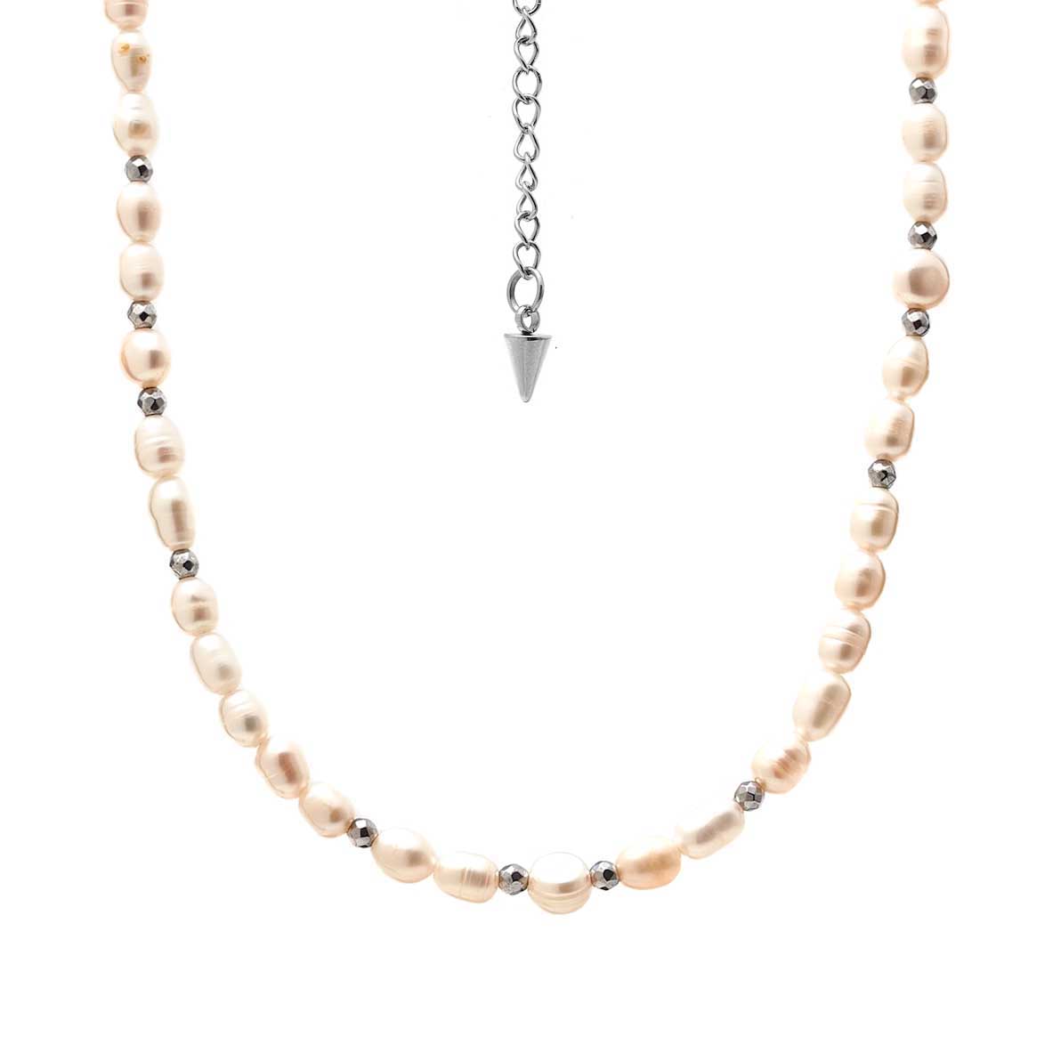 Silk & Steel Celine Pearl Necklace